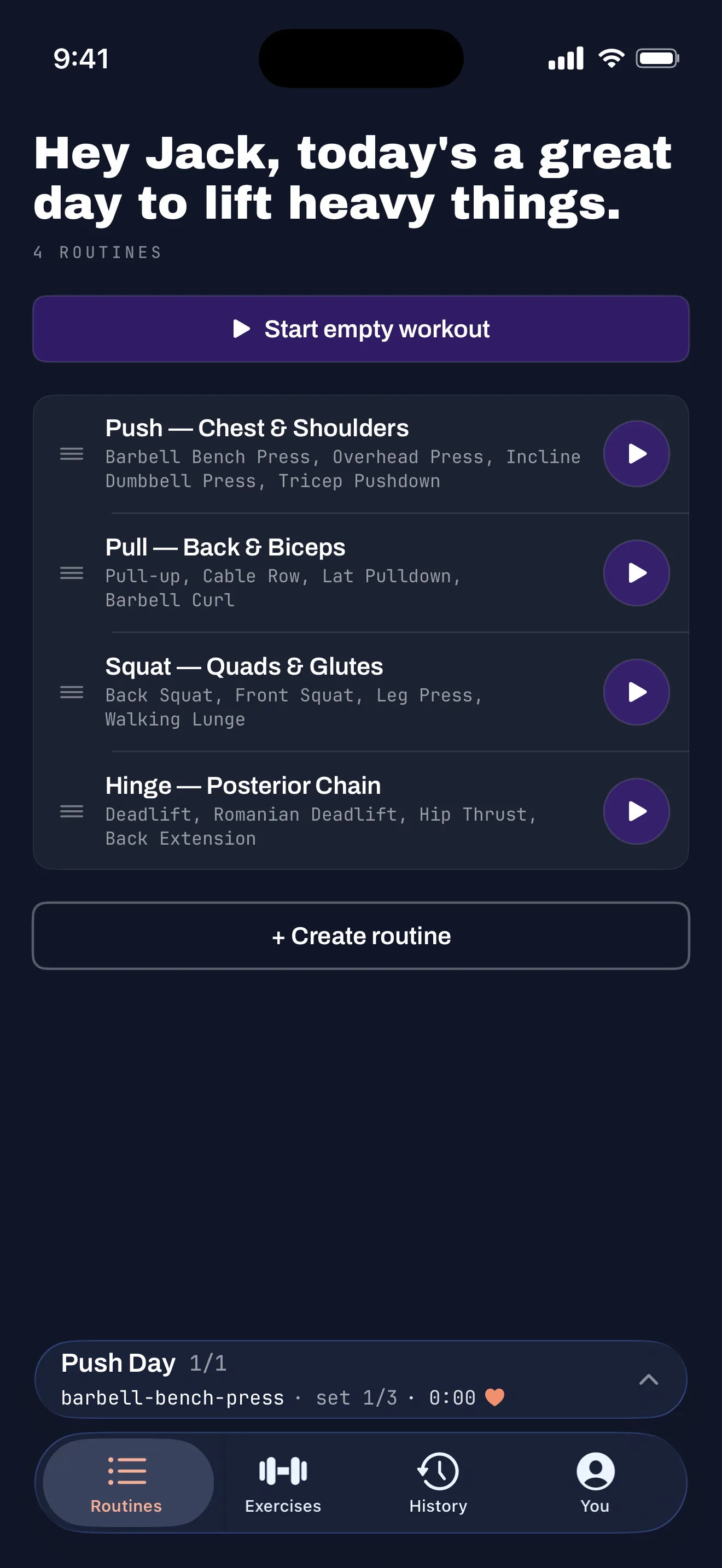 Routine Builder